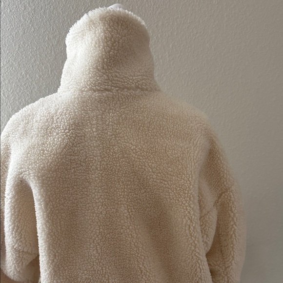 DKNY Cream Sherpa Zip Jacket - Picture 5 of 10